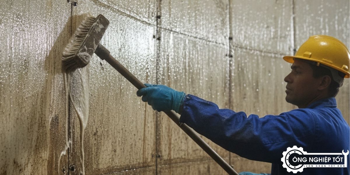 Vệ sinh thủ công bằng bàn chải mềm